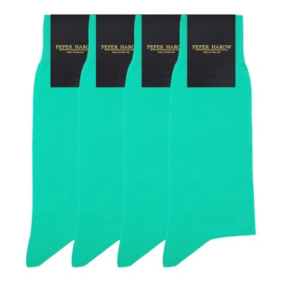 Peper Harow - Made In England Men's Green Groomsmen's Socks Bundle - Classic Turquoise