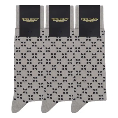 Peper Harow - Made In England Men's Groomsmen's Socks Bundle - Cambridge Grey In Gray
