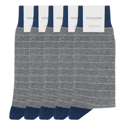 Peper Harow - Made In England Men's Groomsmen's Socks Bundle - Dash Grey In Gray