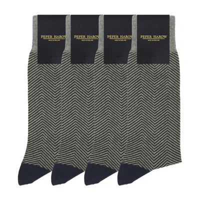 Peper Harow - Made In England Men's Groomsmen's Socks Bundle - Lux Taylor Grey In Gray