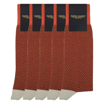 Peper Harow - Made In England Men's Groomsmen's Socks Bundle - Lux Taylor Orange
