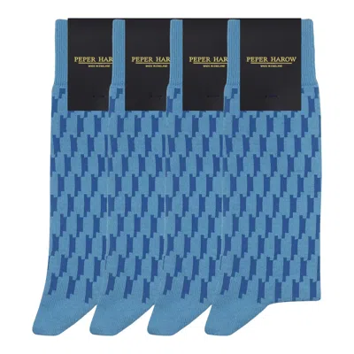 Peper Harow - Made In England Men's Groomsmen's Socks Bundle - Scooby Blue
