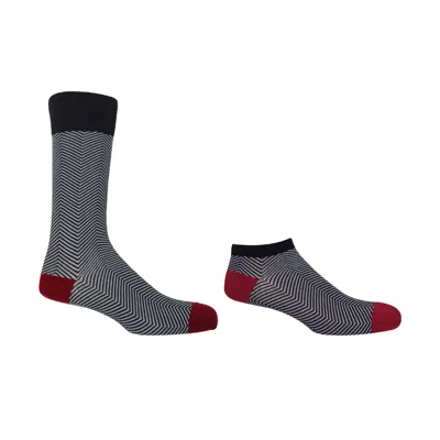 Peper Harow - Made In England Men's Lux Taylor Black Luxury Crew & Trainer Men's Socks Bundle