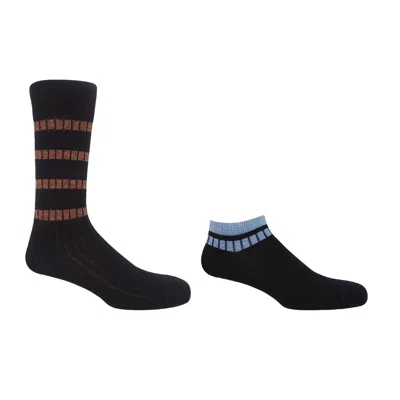 Peper Harow - Made In England Men's Old School Black Luxury Crew & Trainer Men's Socks Bundle