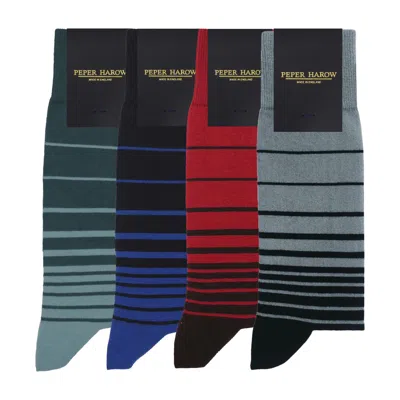 Peper Harow - Made In England Men's Socks Bundle - Retro Stripe Winter In Multi