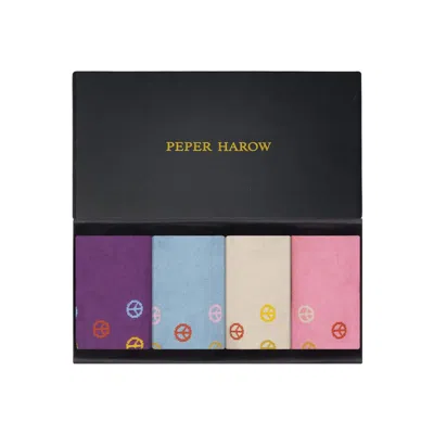 Peper Harow - Made In England Peace Women's Trainer Socks Gift Box In Multi
