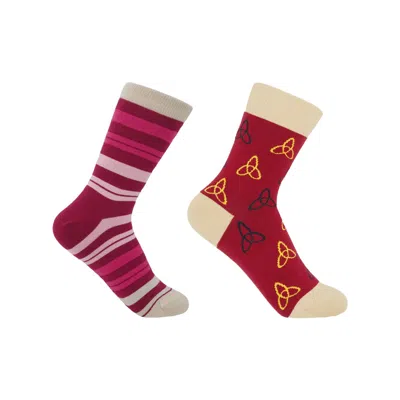 Peper Harow - Made In England Pink Elizabeth Punch & Tri Red Women's Socks Bundle