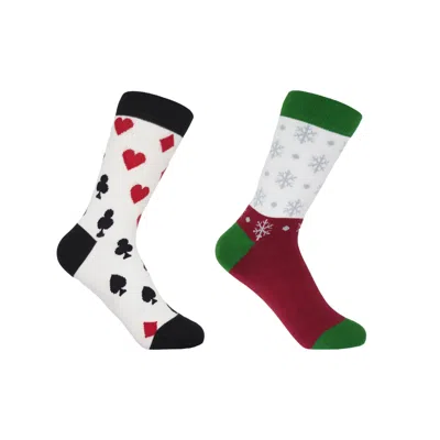 Peper Harow - Made In England Royal Flush White & Snowflake White Women's Socks Bundle In Multi