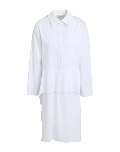 Peperosa Woman Shirt White Size 6 Cotton, Polyamide, Elastane