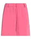 Peperosa Woman Shorts & Bermuda Shorts Fuchsia Size 8 Polyester, Elastane In Pink