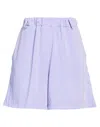 Peperosa Woman Shorts & Bermuda Shorts Lilac Size 8 Polyester, Elastane In Purple