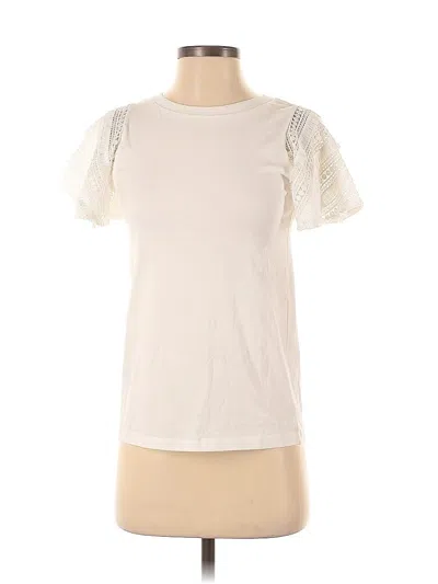Pre-owned Pepin Short Sleeve Top Ivory Sweetheart Neckline Tops In White