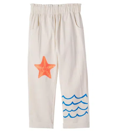 Pepita & Me Kids' Printed Cotton Pants In White