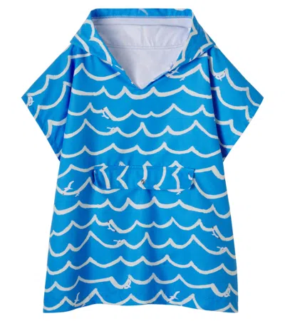 Pepita & Me Kids' Printed Poncho In Blue
