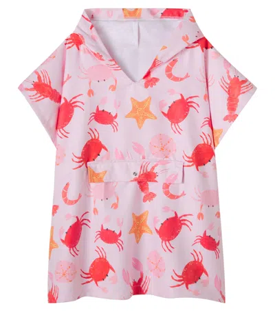 Pepita & Me Kids' Printed Poncho In Pink