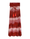 Pepita Woman Long Skirt Rust Size 8 Polyester In Red