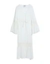 Pepita Woman Midi Dress White Size 10 Viscose, Polyamide In White