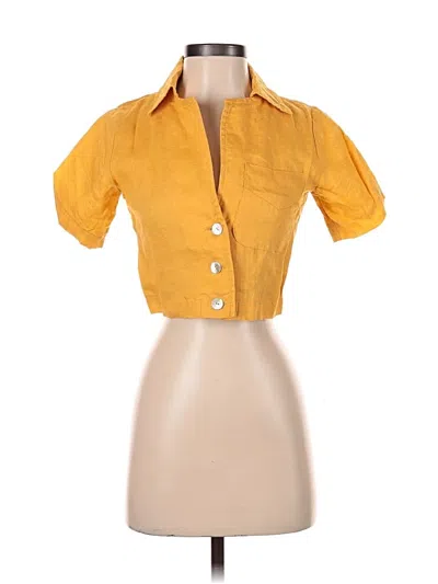 Pre-owned Pepito's Short Sleeve Blouse In Yellow