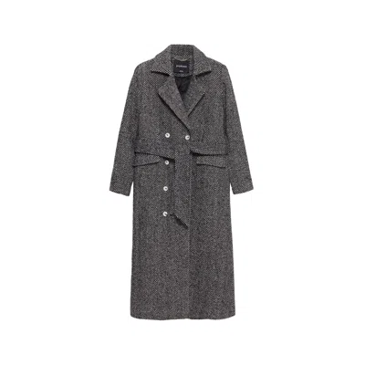 Peploum Women's Adele Herringbone Coat In Black
