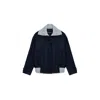 Peploum Women's Blue Grace Knit Collar Short Coat In Blue