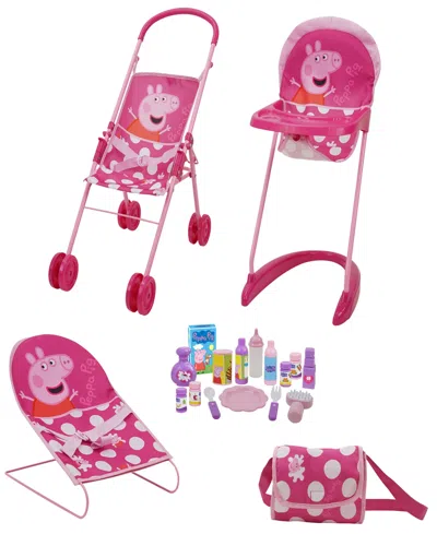 Peppa Pig Kids' Pink White Dots Doll Sleep N' Play Set In Multi
