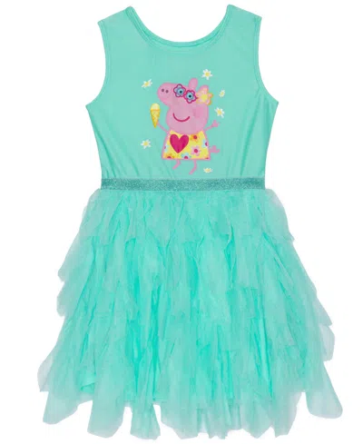 Peppa Pig Kids' Toddler & Little Girls Ice Cream Sleeveless Tutu Dress In Aqua