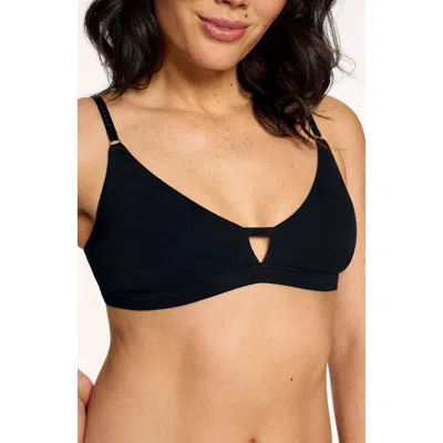 Pepper Supima® Cotton Wirefree Bra In Black