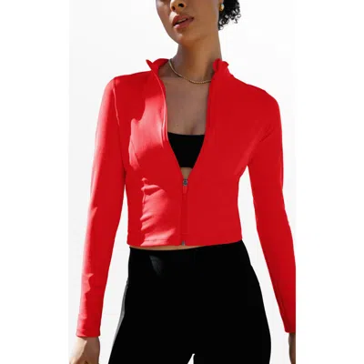 Pepper Zip Up Jacket In Red