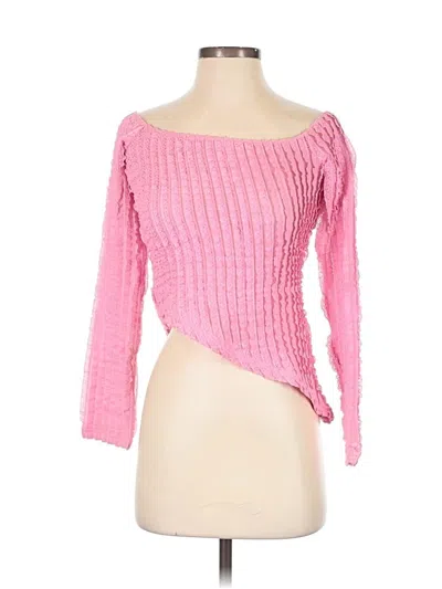Pre-owned Peppermayo Long Sleeve Top Pink One Shoulder Neckline Tops