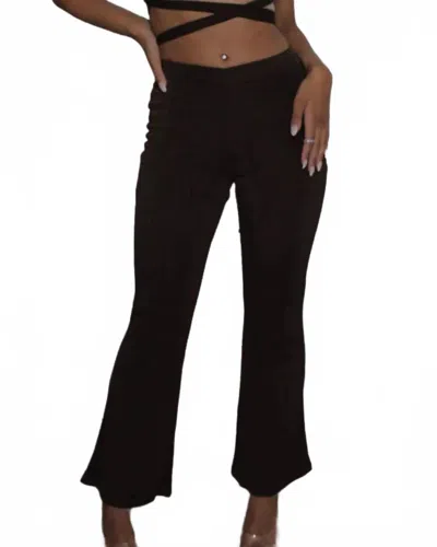 Peppermayo Russo Flare Pants In Chocolate Brown In Black