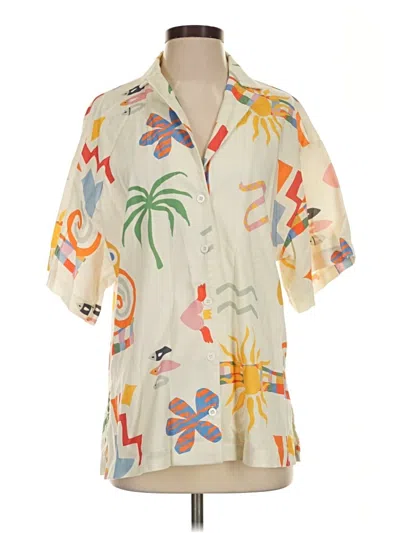 Pre-owned Peppermayo Short Sleeve Blouse In Ivory