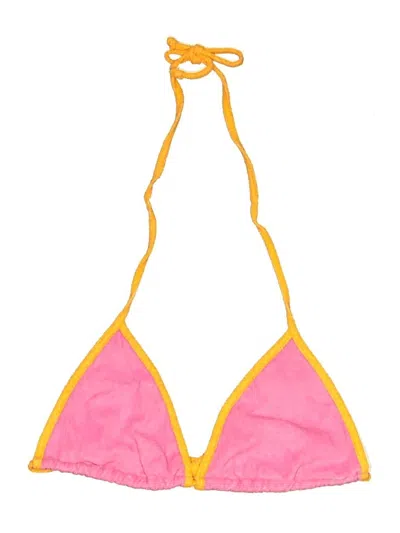 Pre-owned Peppermayo Swimsuit Top Pink Color Block Pattern Swimwear