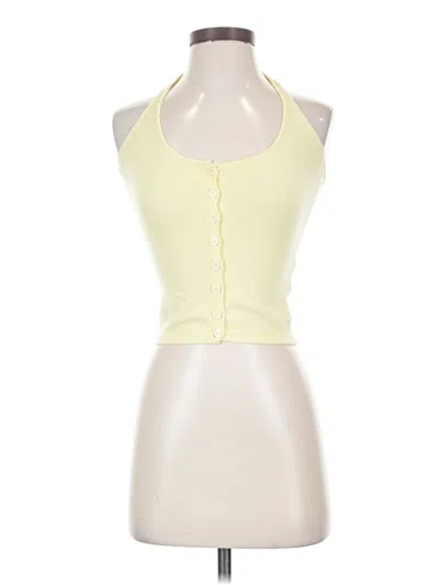 Pre-owned Peppermayo Tank Top Yellow Halter Neckline Tops