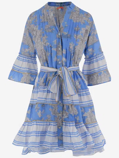 Pep's Cannes Floral Print Cotton Dress In Red