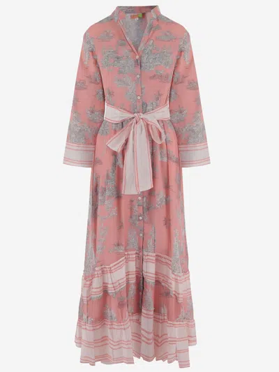 Pep's Cannes Floral Print Cotton Dress In Red