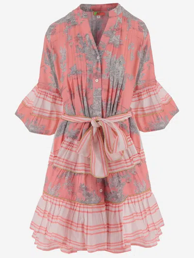 Pep's Cannes Floral Print Cotton Dress In Red