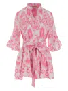 Pep's Floral-pattern Pleated-details Mini Dress In Pink