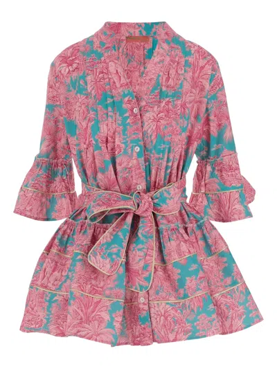 Pep's Floral-pattern Ruffled Mini Dress