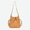 Per Lei New York Women's Seneca Leather Drawstring Shoulder Bag In Caramel In Brown