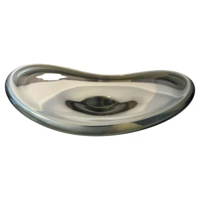 Pre-owned Per Lutken For Holmegaard Holmegaard Glass Fruit Bowl In Gray
