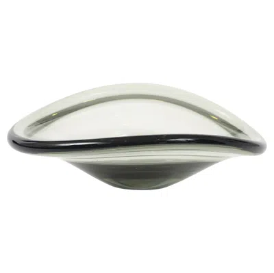 Pre-owned Per Lutken For Holmegaard Scandinavian Modern Art Glass Bowl By  In Gray