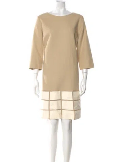 Pre-owned Per Se Bateau Neckline Knee-length Dress In Neutral