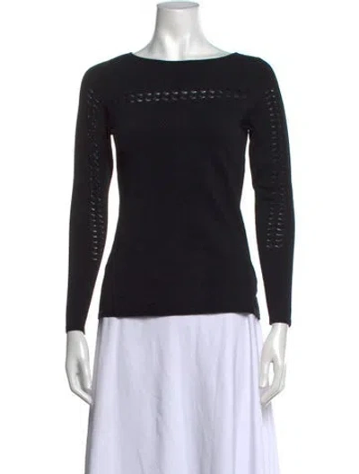 Pre-owned Per Se Bateau Neckline Sweater In Black