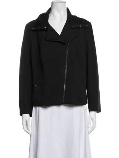 Pre-owned Per Se Biker Jacket In Black