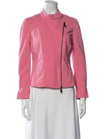 Pre-owned Per Se Biker Jacket In Pink