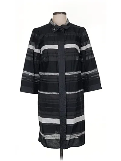 Pre-owned Per Se By Carlisle 3/4 Sleeve Button Down Shirt In Black