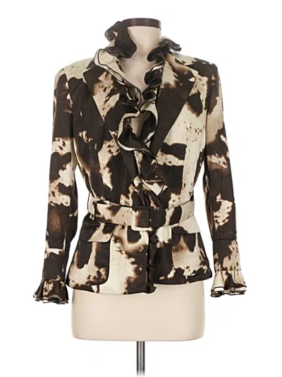 Pre-owned Per Se By Carlisle Blazer Jacket In Brown