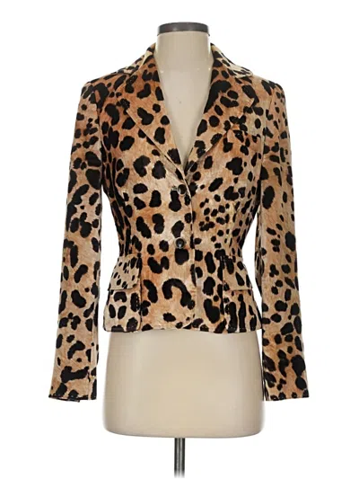 Pre-owned Per Se By Carlisle Blazer Jacket In Gold