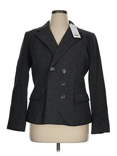 Pre-owned Per Se By Carlisle Blazer Jacket In Gray