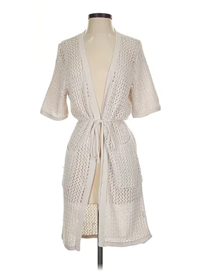 Pre-owned Per Se By Carlisle Cardigan Sweater In Ivory